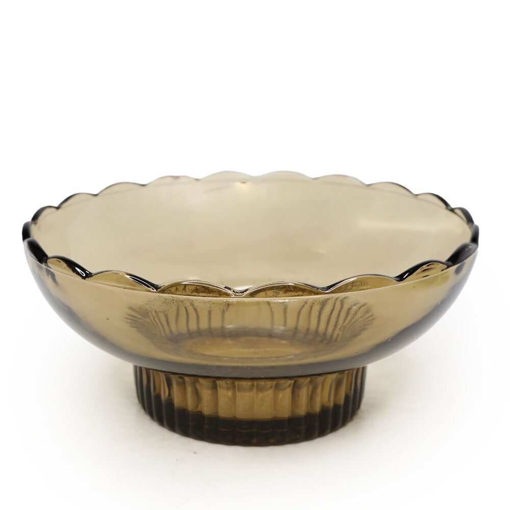Vintage E.O. Brody Co. M2000 Amber Brown Glass Pedestal Bowl 50's Nut Dish Vase